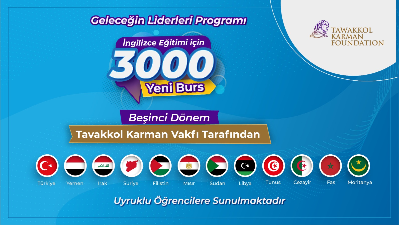 Tavakkol Karman Vakfı, 5. Dönem Yoğun İngilizce Eğitim bursu başvurularını başlatıyor