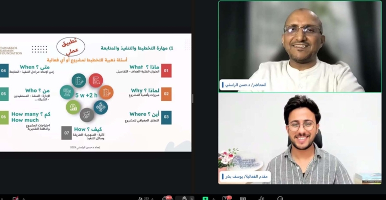 مؤسسة توكل كرمان تنفّذ النسخة الرابعة من البرنامج التدريبي "تأهيل الشباب لسوق العمل"